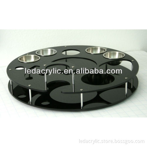 black acrylic serving tray